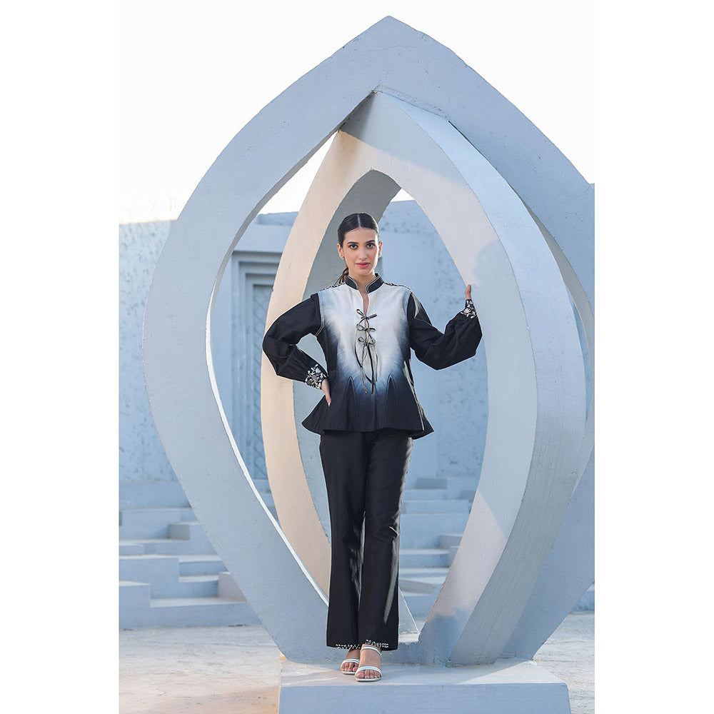 Label Niti Bothra Black Mystic Knot Tie-Up Co-Ord (Set of 2)