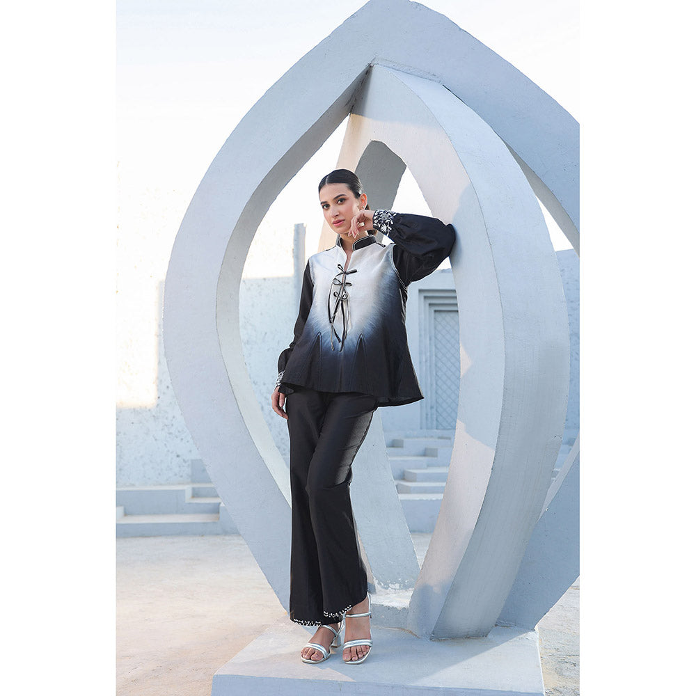 Label Niti Bothra Black Mystic Knot Tie-Up Co-Ord (Set of 2)