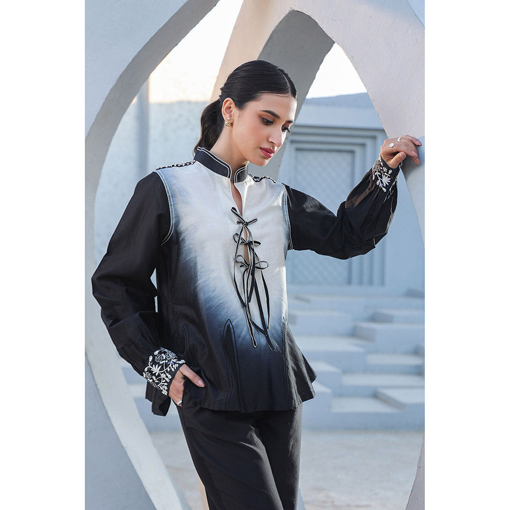 Label Niti Bothra Black Mystic Knot Tie-Up Co-Ord (Set of 2)