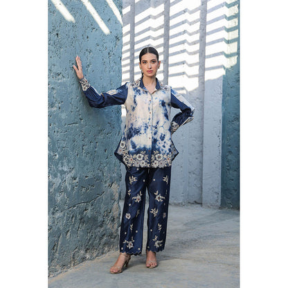 Label Niti Bothra Blue Gulshan Shibori Co-Ord (Set of 2)