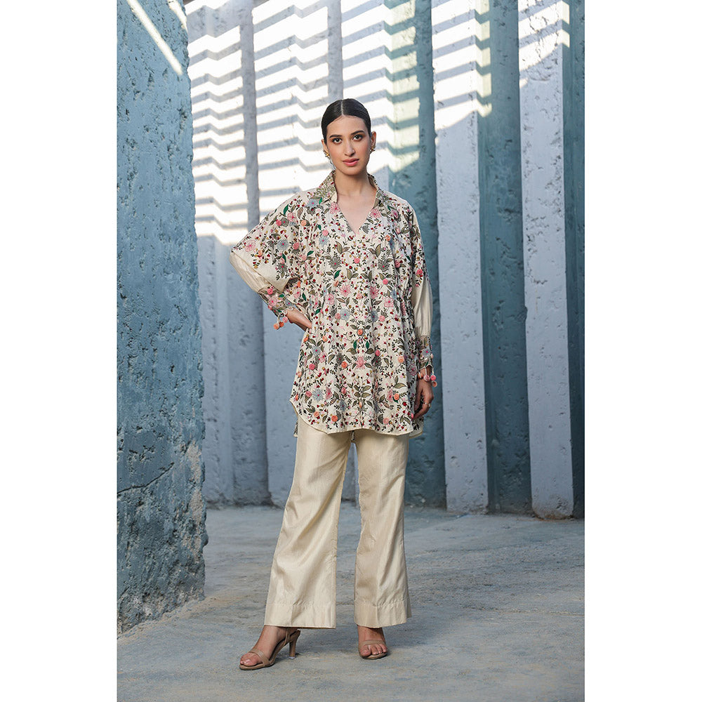 Label Niti Bothra Multi-Colour Orchid Multicolour Heavy Co-Ord (Set of 2)