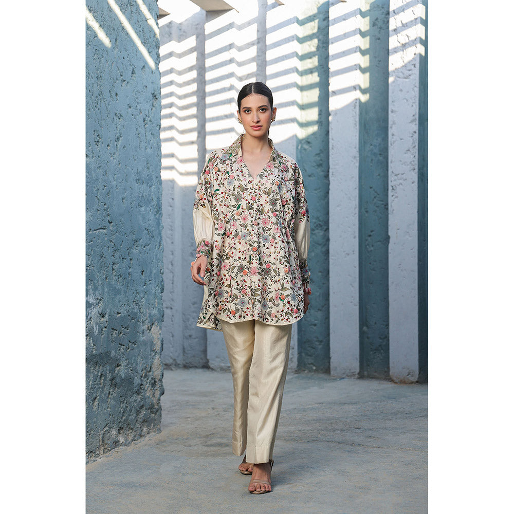 Label Niti Bothra Multi-Colour Orchid Multicolour Heavy Co-Ord (Set of 2)