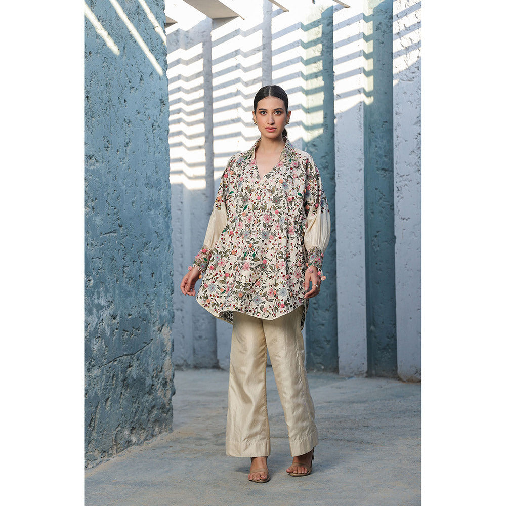 Label Niti Bothra Multi-Colour Orchid Multicolour Heavy Co-Ord (Set of 2)