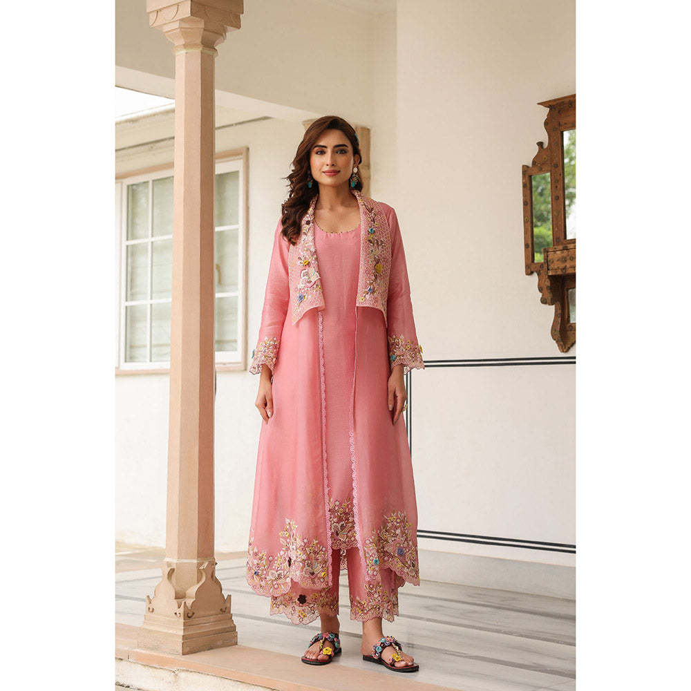 Label Niti Bothra Gulzar Heavy Jacket with Kurta and Pant (Set of 3)