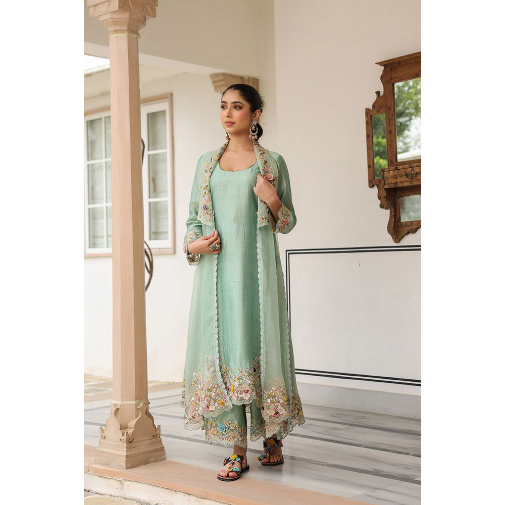 Label Niti Bothra Gulzar Heavy Jacket with Kurta and Pant (Set of 3)