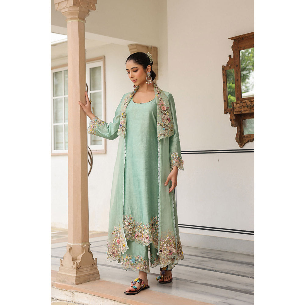 Label Niti Bothra Gulzar Heavy Jacket with Kurta and Pant (Set of 3)