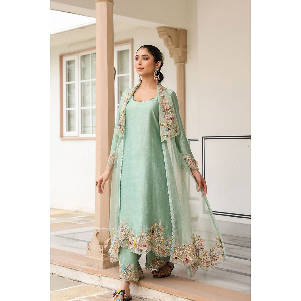 Label Niti Bothra Gulzar Heavy Jacket with Kurta and Pant (Set of 3)