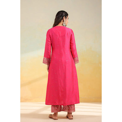 Label Niti Bothra Pink Noor Farshi Kurta With Palazzo And Dupatta
