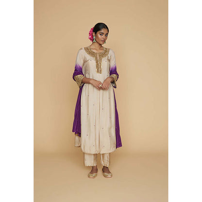 Label Niti Bothra Ivory Ombre Heavy Pitta Anarkali with Palazzo