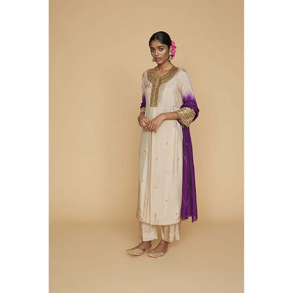 Label Niti Bothra Ivory Ombre Heavy Pitta Anarkali with Palazzo