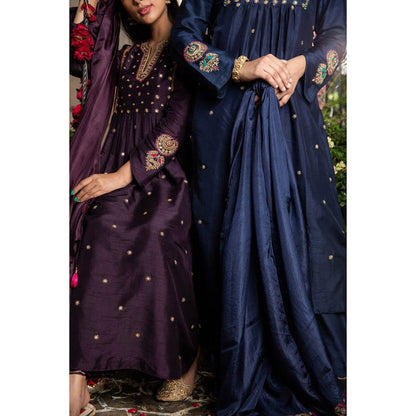 Label Niti Bothra Purple Zardozi Kurta With Palazzo