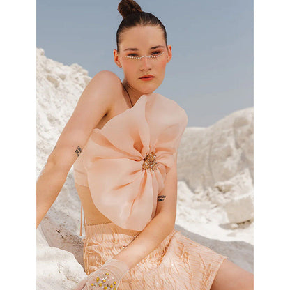 Label Iris Blush Pink Floral Crop Top