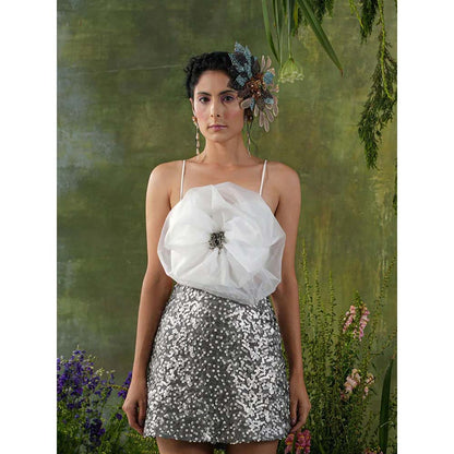 Label Iris Ivory Flower Top