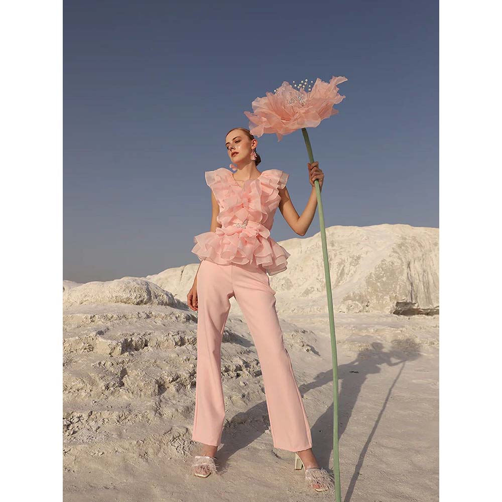 Label Iris Blush Pink Organza Co-Ord (Set of 3)