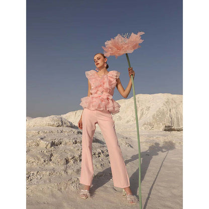 Label Iris Blush Pink Organza Co-Ord (Set of 3)