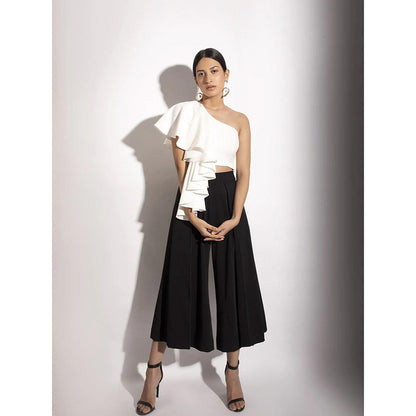 Label Iris Black Flared Culottes