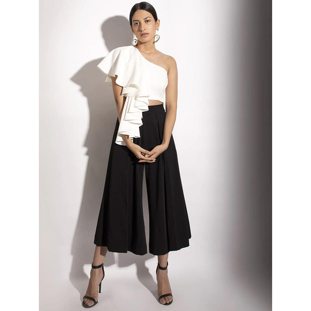 Label Iris Black Flared Culottes