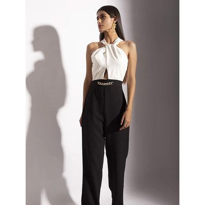 Label Iris Black & White Chain Jumpsuit