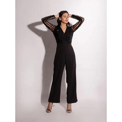 Label Iris Black Sequin Jumpsuit