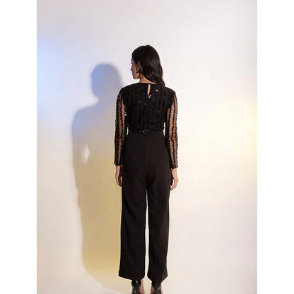 Label Iris Black Sequin Jumpsuit