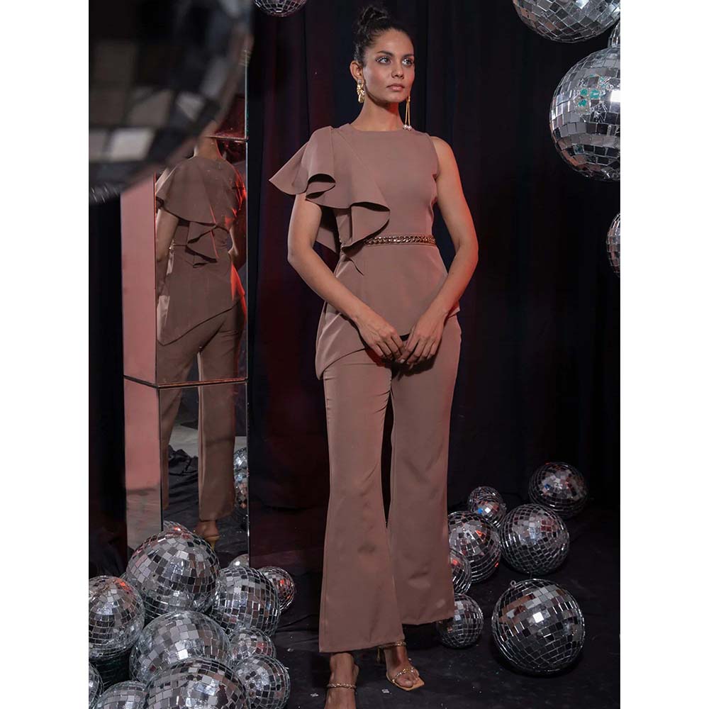 Label Iris Taupe Ruffle Chain Co-Ord (Set of 2)