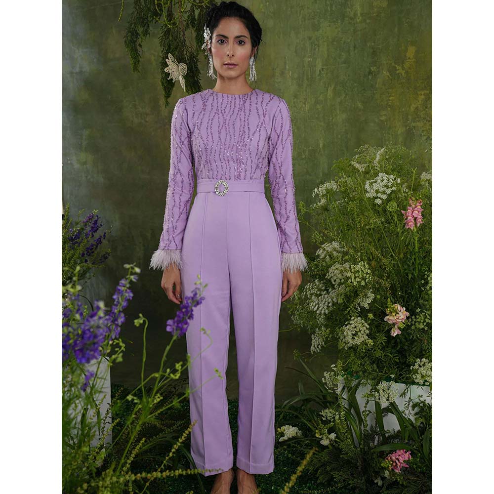 Label Iris Lavender Sequin Jumpsuit