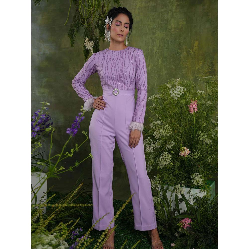 Label Iris Lavender Sequin Jumpsuit
