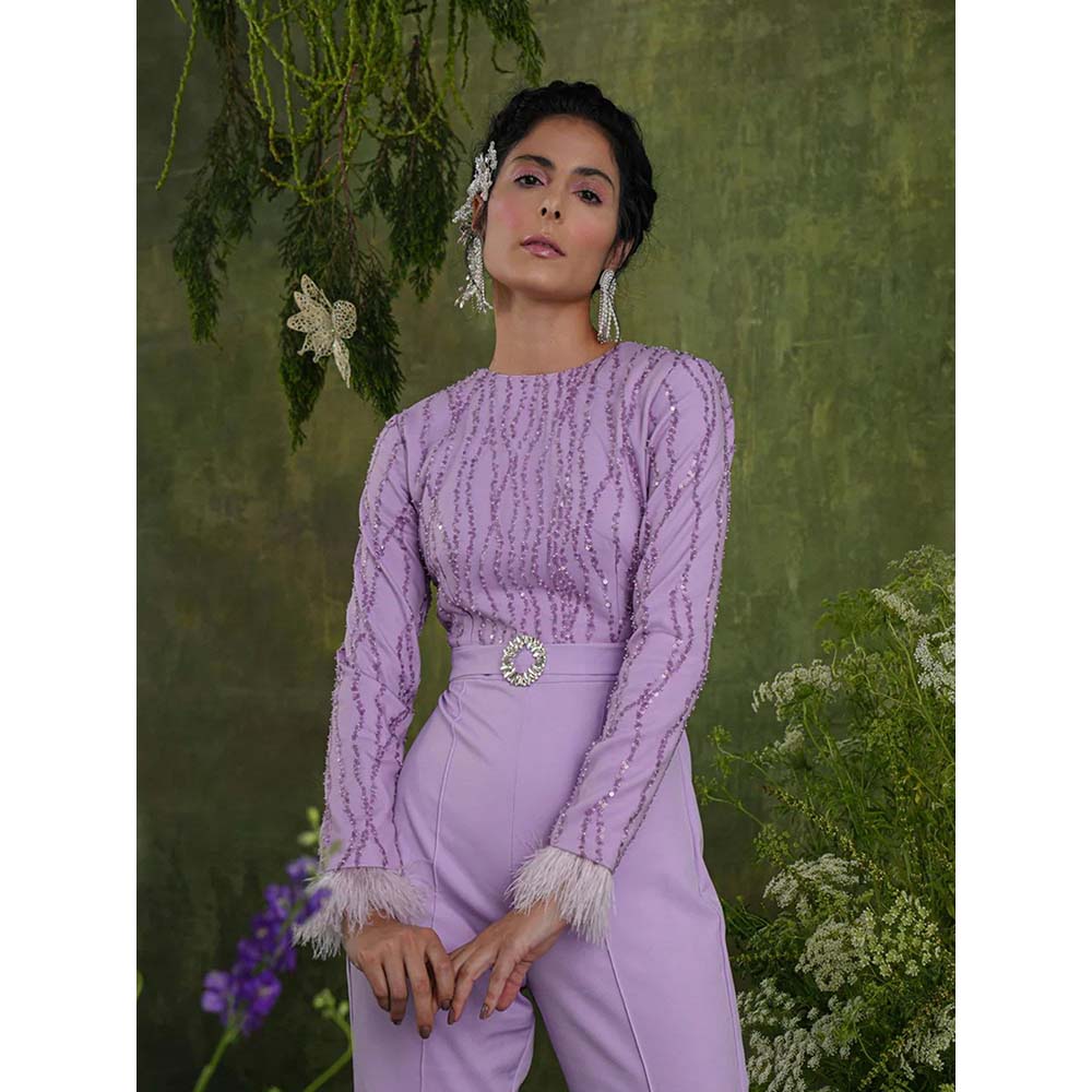 Label Iris Lavender Sequin Jumpsuit