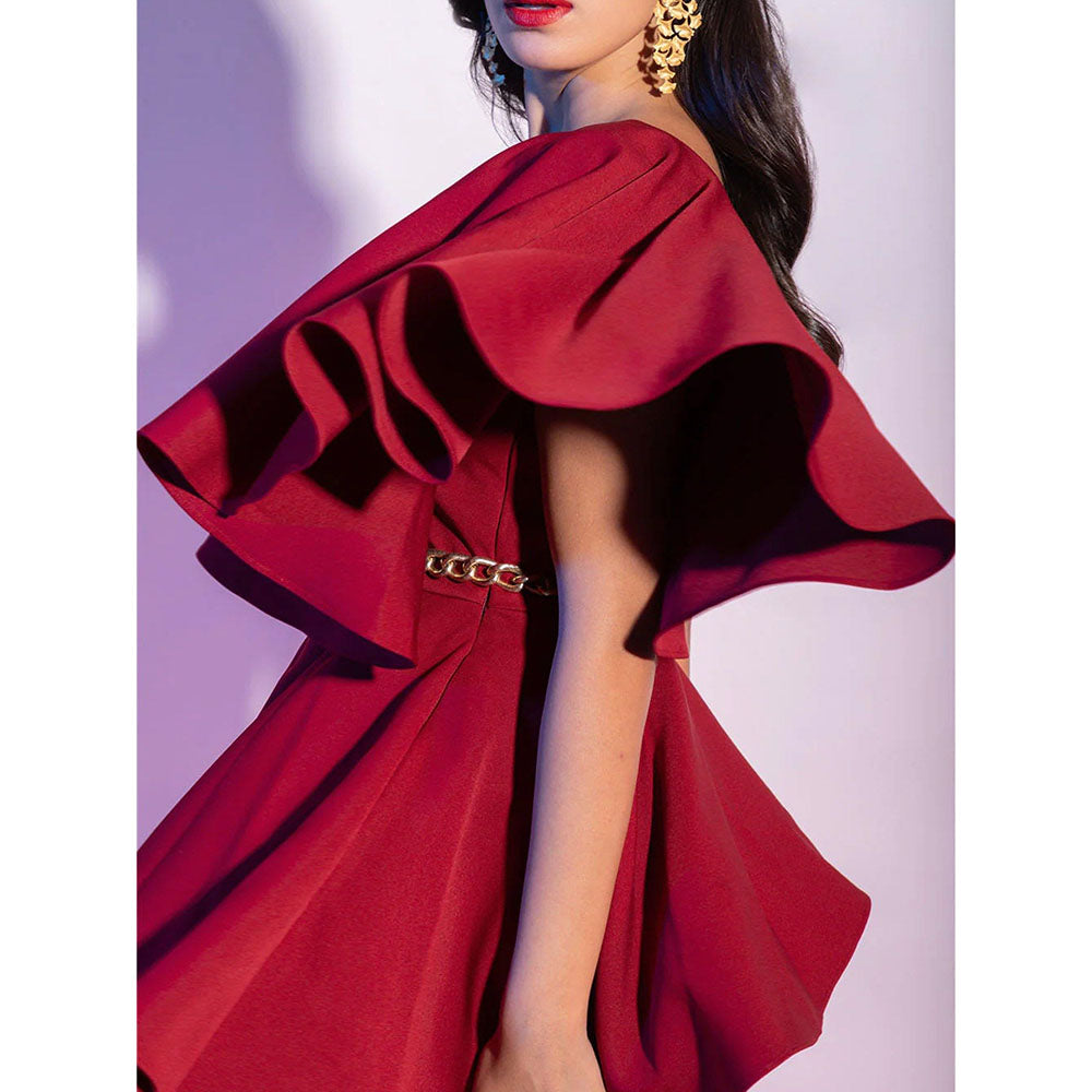 Label Iris Maroon Co-Ord (Set of 2)