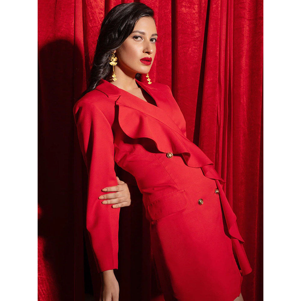 Label Iris Red Blazer Mini Dress