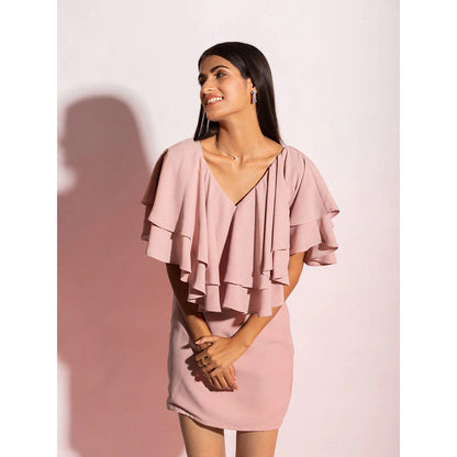 Label Iris Pink Ruffle Mini Dress