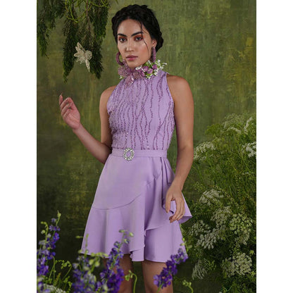 Label Iris Lavender Sequin Mini Dress