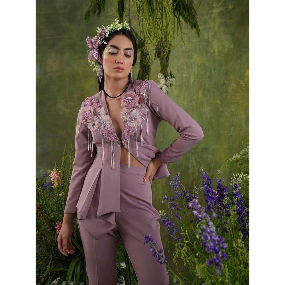 Label Iris Mauve Embellished Co-Ord (Set of 2)