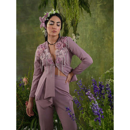 Label Iris Mauve Embellished Co-Ord (Set of 2)