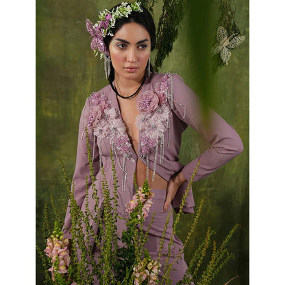 Label Iris Mauve Embellished Co-Ord (Set of 2)