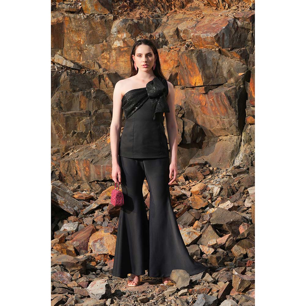 Label Iris Black Sequin Bow Co-Ord (Set of 2)