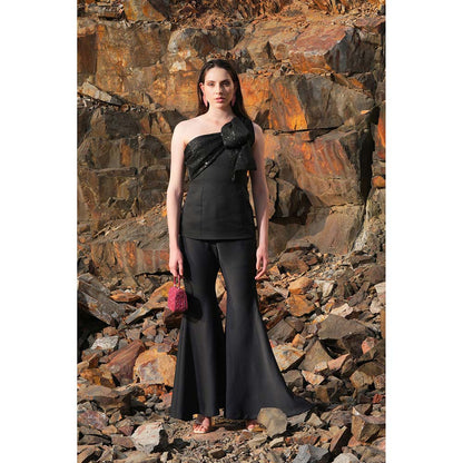 Label Iris Black Sequin Bow Co-Ord (Set of 2)