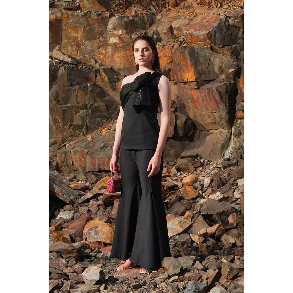 Label Iris Black Sequin Bow Co-Ord (Set of 2)