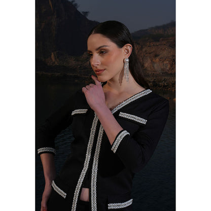 Label Iris Black Pearl Beaded Co-Ord (Set of 2)