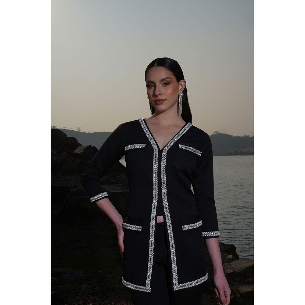 Label Iris Black Pearl Beaded Co-Ord (Set of 2)