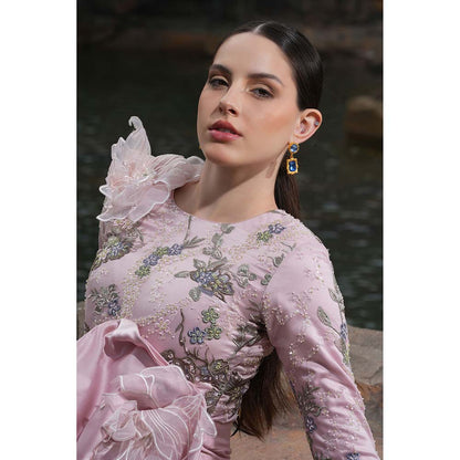 Label Iris Pink Floral Drape Dress