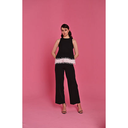 Label Iris Black Frillia Solid Co-Ord (Set of 2)