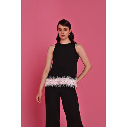 Label Iris Black Frillia Solid Co-Ord (Set of 2)