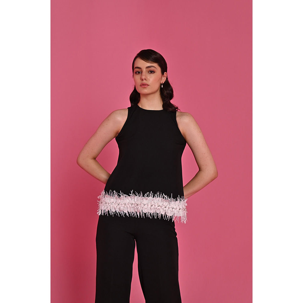 Label Iris Black Frillia Solid Co-Ord (Set of 2)