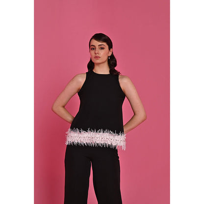 Label Iris Black Frillia Solid Co-Ord (Set of 2)