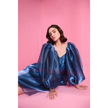 Label Iris Blue Azure Organza Dress