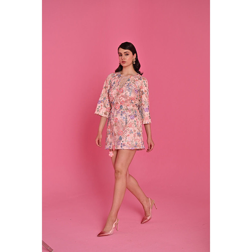 Label Iris Pink Eden Tie Floral Dress
