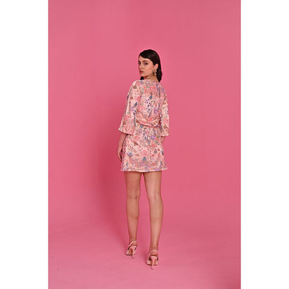 Label Iris Pink Eden Tie Floral Dress