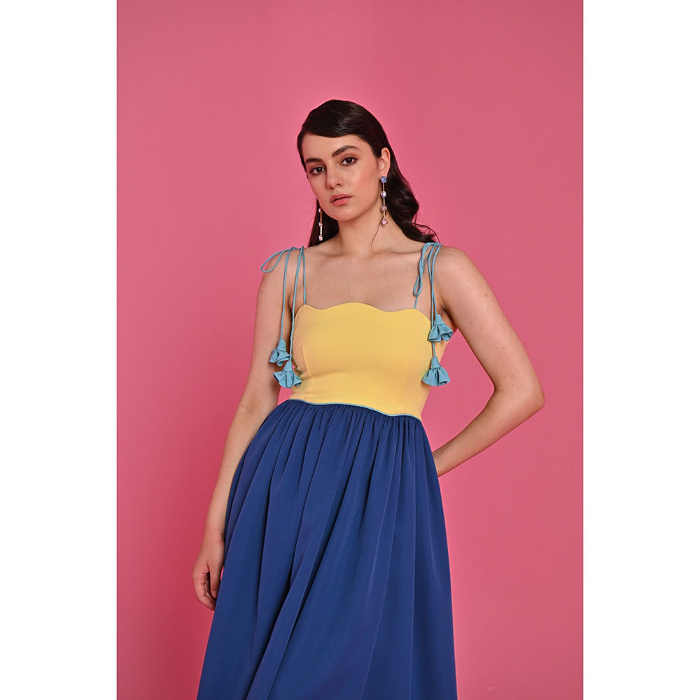 Label Iris Sunwave Tie Colorblock Dress