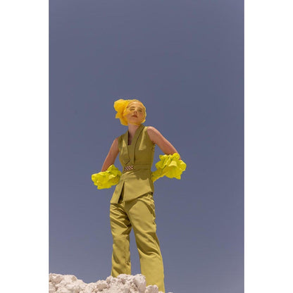 Label Iris Bahaar In Green Chain Top with Pant